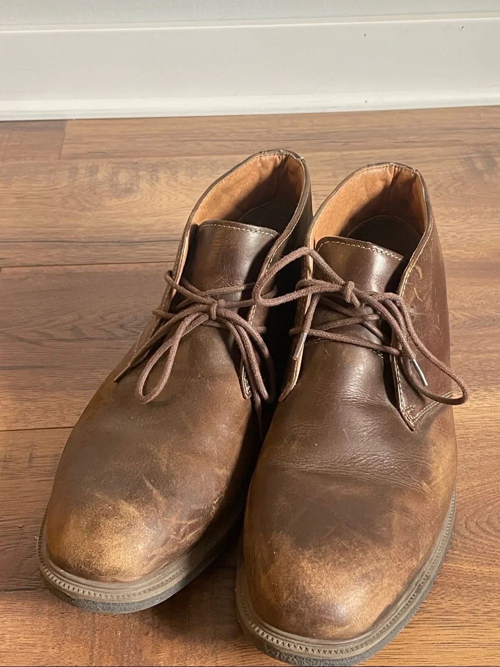 Bass & Co Bass Men’s Radley Chukka Brown Leather Boots Size 11 W